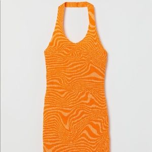 NWT knit orange halter dress